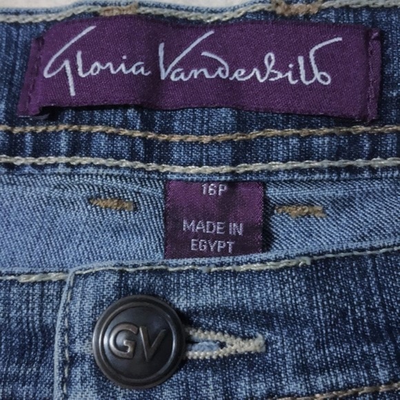 Gloria Vanderbilt Blue Jeans Size 16P Stretch - Picture 6 of 6